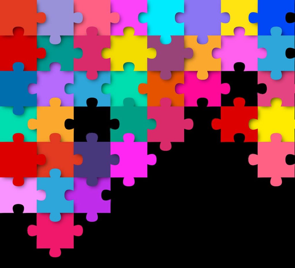 puzzle multicolore
